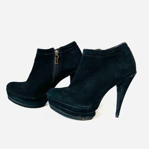 SCHUTZ Black Suede, High Heel Ankle Boots